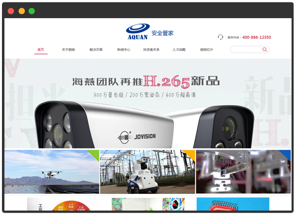安全防护行业PC商城网站案例展示